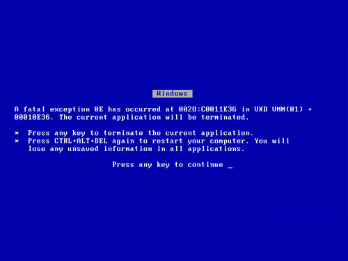 Blue Screen of Death- hard drive failure