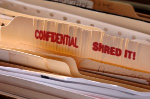 finish document management plan with secure storage and shredding