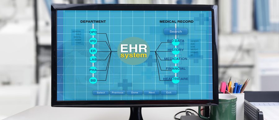 Electronic Health Record (EHR) on computer screen