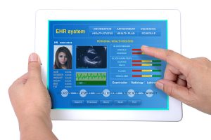 EHR shows on tablet computer