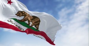 California State flag waving on a clear day. California flag is also the Bear Flag. 3d illustration render. Rippled Fabric. Textured background. Selective focus. Get your document scanning and storage needs met locally today with record nations Bonita